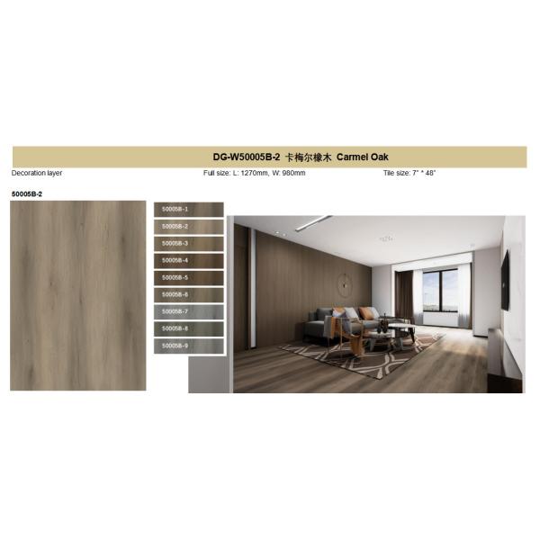 5mm Stone Plastic Composite Flooring 0.3mm Nature Friendly Inflammable Harmless Carmel Oak GKBM DG-W50005B