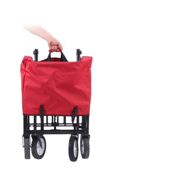 All Terrain Wheels Iron Beach Wagon for Outdoor Camping and Collapsible Folding