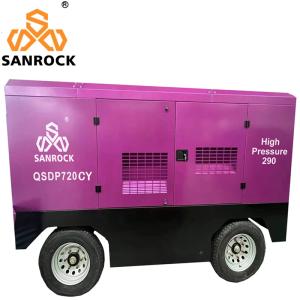High Pressure Diesel Screw Air Compressor Machine Portable