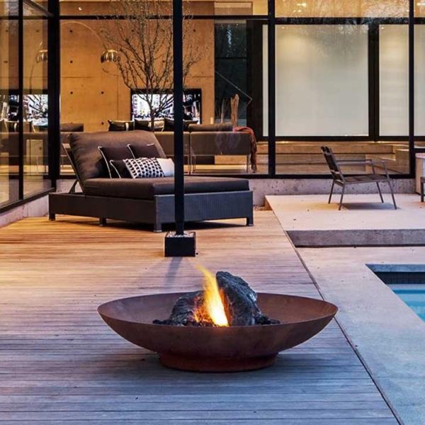 Outdoor Corten Steel Fire Pit Rusty Burner Outdoor For Backyard