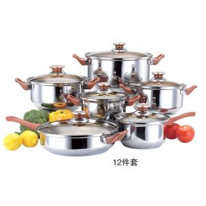 Quality 12pcs cookware set with tawny class lid &amp; cooking pot with kettle &amp; kitchenware for sale