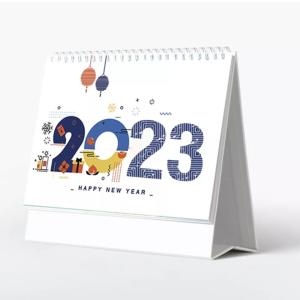 Cardboard 190x260mm Printable Desk Calendar Double Wire O Binding