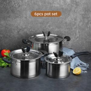 Multifunction Kitchen Cookware Silver Cooking Pot Set Stainless Steel Cookware