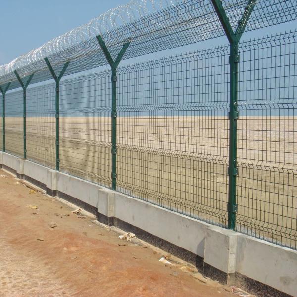 Buy Double Wire Airport Security Fencing 1.2m 1.8m 2.0m Barbed Wire Fence at wholesale prices
