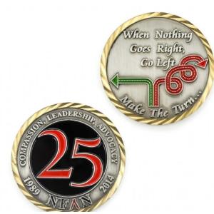 Double Plating challenge Coin with gold plating challenge coin
