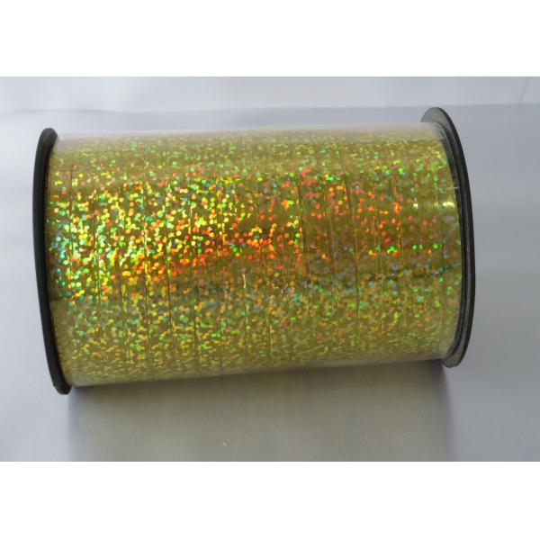 Gold Holographic Curling ribbon for Fruit basket , Cake box 3 / 16" Width 250y Length