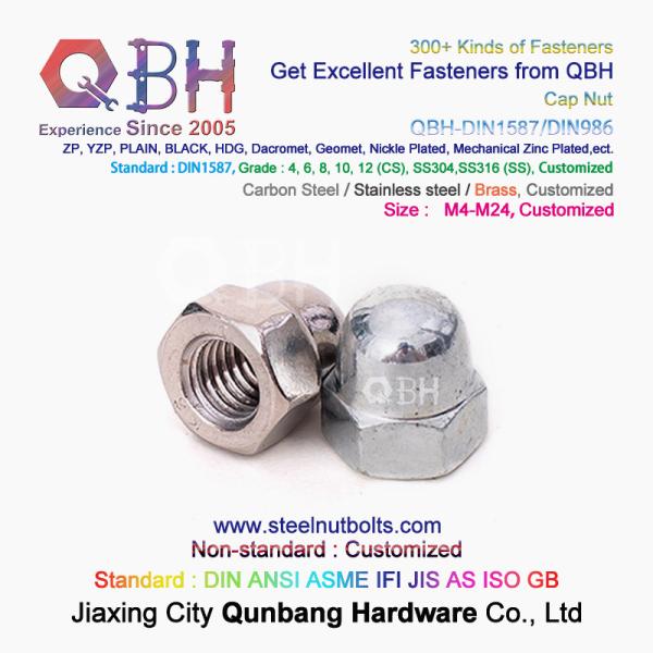 Buy QBH Cold Forging Cl 4/6/8/10/12 Carbon Stainless Steel Domed Cover Cap Acorn Locked Nut Auto Car Fasteners at wholesale prices