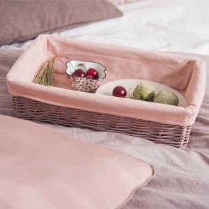 Hand Woven Decoration Organizer Rattan Willow Wicker Cutlery Fruit Storage Tray
