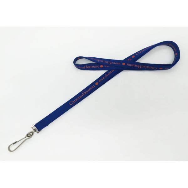 Multi Color 10 Mm Tube Polyester Event Staff Lanyards With Metal Hook