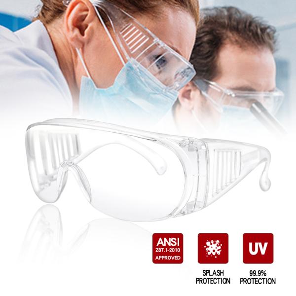 Clear Chemical Resistant Safety Goggles Work Protection Pc Pvc Material
