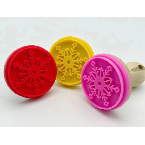 Christmas Baking Decor Tools Food Grade Silicone Wood Cookie Stamps And Biscuit Cutter