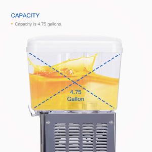 Quality Commercial Cold Drink Dispenser Machine Hot Juicer Dispenser 18 Liter Two Bowls for sale
