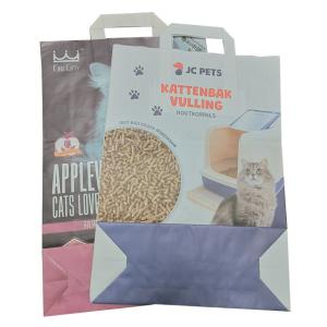 China Grease Paper Charcoal Cat Litter Biodegradable Kraft Bag Double Layer With Handle on sale