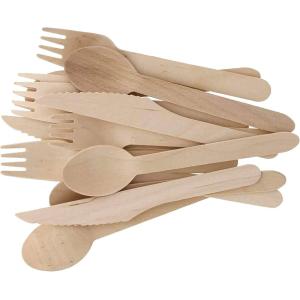 Custom Sustainable Disposable Compostable Wooden Cutlery With OEM ODM Service