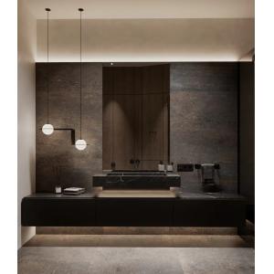 Rock Plate Luxury Hotel Furniture Ceramic Seamless Integrated Bathroom Basin