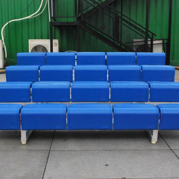 Buy 4 Rows Outdoor Aluminum Bleacher Seating With Plastic Seats at wholesale prices