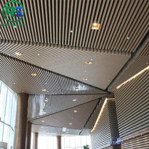 Environmental Friendly Linear Suspended Metal Ceiling 0.9mm White Aluminum