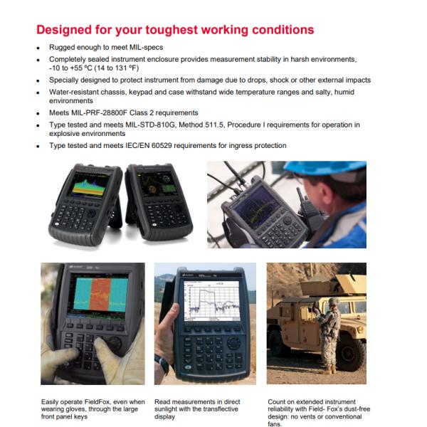 Keysight N9935A FieldFox Handheld RF Analyzer 9 GHz Microwave Spectrum Analyzer