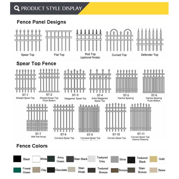 2018 New design of security steel fence Estate fencing factory