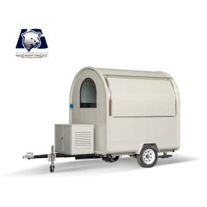 Quality White / Yellow Mobile Food Trailers Functional Food Cart Trailer for sale