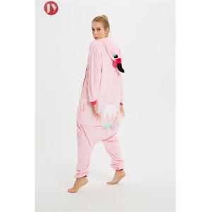 Flamingos Christmas Onesie Pajamas Adult Flamingos Soft Flannel Rear Zipper