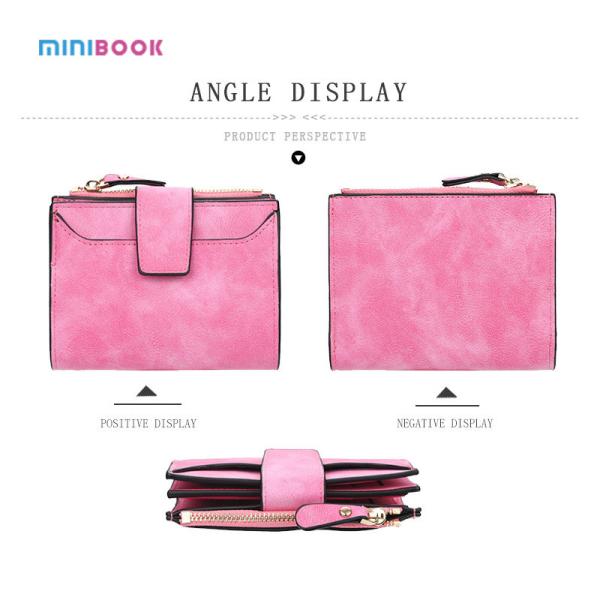 ISO9001 Certified Minibook PU Leather Purse Chain Card Holder Wallet for Ladies