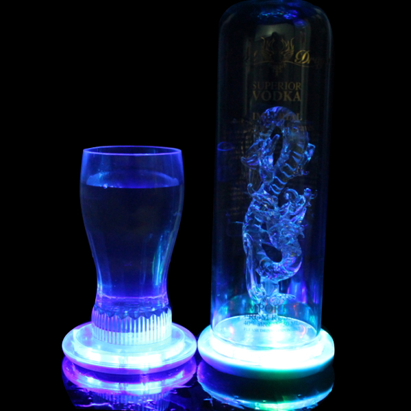 Tunnel Effect Push-Bottom Switch LED Coaster For Table Centerpieces, Weddings, Birthdays, KTV ,Night Club