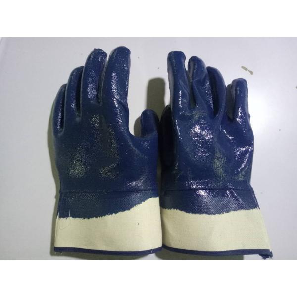 N51001-J/51001-I Heavy Duty Canvas Cuff Nitrile Work Safety Glove for Chemical Industry