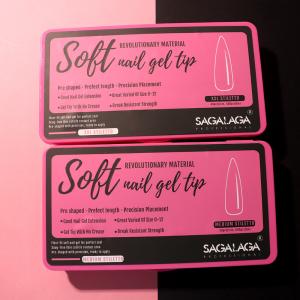 Pre-designed Full Cover Flexible Pre Buffed Soft Gel Nail Tips Private Label