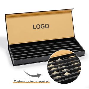 Custom Black Waist Bead Packaging Magnetic Cardboard Closure Gift Box for Custom