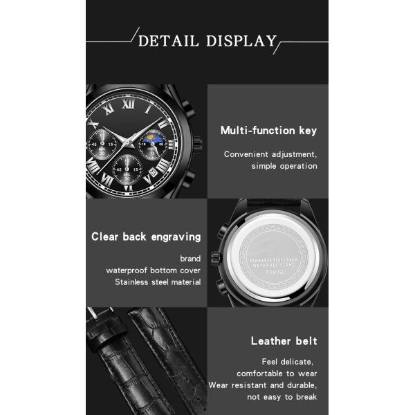 Mineral Crystal Buckle Quartz Battery Wristwatches 30m Water Resistance 12mm