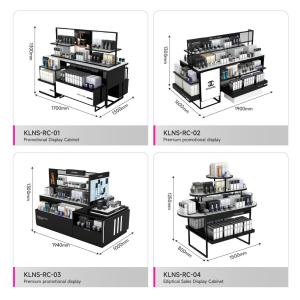 Retail Store Design Black Experience Desk with Mirror Beauty Shop Display Rack