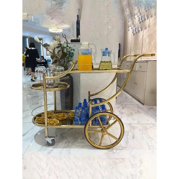 Commercial Bar Trolley Hotel Restaurant Furniture Metal Venue Mobile Delivery Trolley
