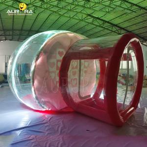 PVC Inflatable Bubble House Dome Tent With Red Tunnel Customized Design