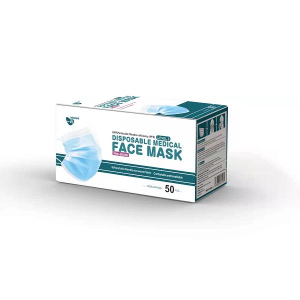 Buy 3 Ply ASTM LEVEL 3 Hypoallergenic Disposable Face Mask at wholesale prices