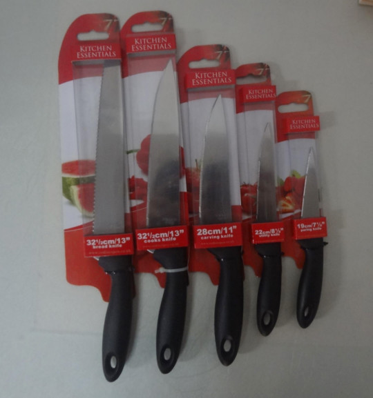 5PCS Kitchen Knives With PP Handle PVC Card Packing For Promotion Product