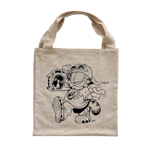 Customized Color Eco-friendly Cartoon Fashion Printed Tote Bag for Women's Shopping
