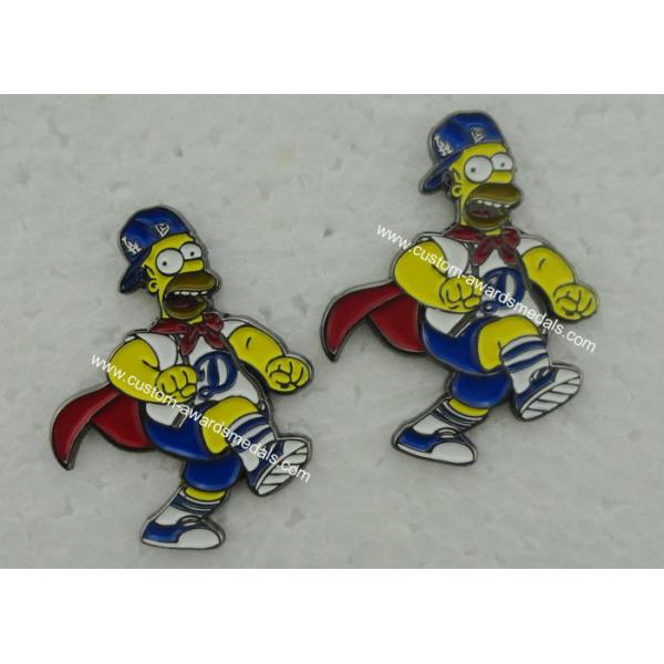 Brass Die Stuck Softball Pins , Zinc Alloy Promotional LA Baseball Pin