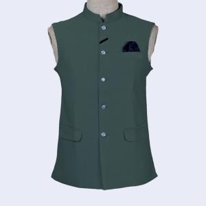 Terry Rayon Custom Tuxedo Suit Mens Stand Collar Waistcoat
