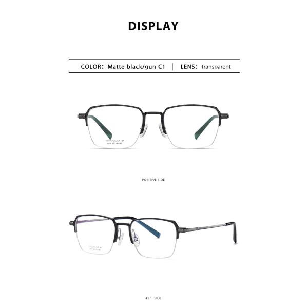 Men Titanium Frame Glasses , OEM Transparent Half Frame Glasses