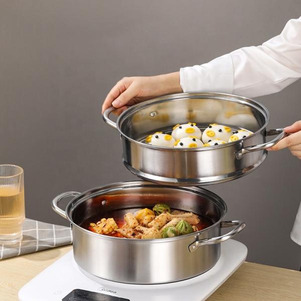 High Capacity Metal Stainless Steel Pot Steamer Food Steamer Pot Kitchen Cooking