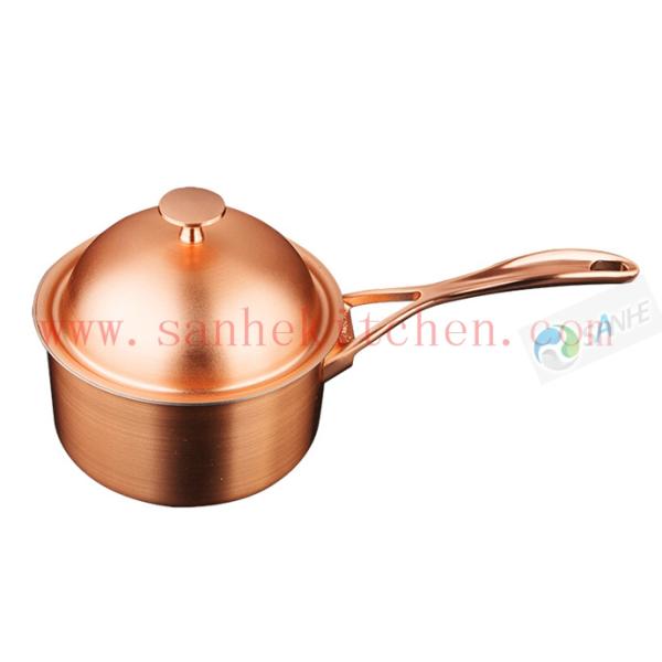High quality Titanium Copper cookware milkpot,thickness 1.5mm