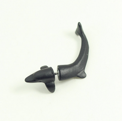 Harajuku fluorescence stereo animal cute dolphin earrings piercing punk ring