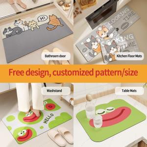 Non Slip Waterproof Kitchen Door Rug Mat for Anti Fatigue Washable Teppich Floor