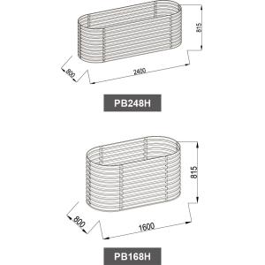 Galvanized Metal Raised Garden Beds 160cm 240cm PB168H PB248H