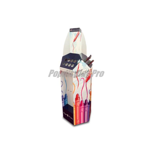 Buy Paper Floor Hook Display Stand Creative Design 24 Hooks Clear Pen Holders at wholesale prices