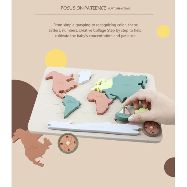 BPA Free Silicone Puzzle Eco Friendly For Kids Education Silicone Teething Puzzles