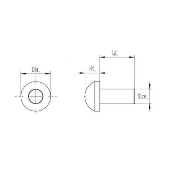 Alloy Steel Button Head Solid Rivets M2-M24 Grade 4.8 ROHS