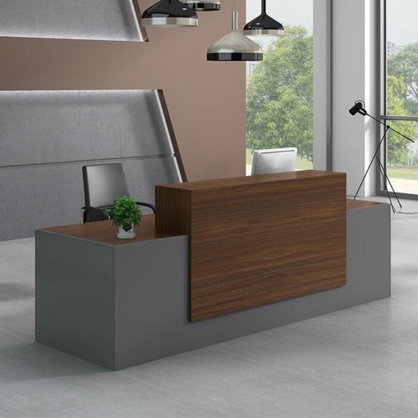 Buy Wooden Modern Front Desk Salon Furniture Beauty Salon Reception Desk at wholesale prices