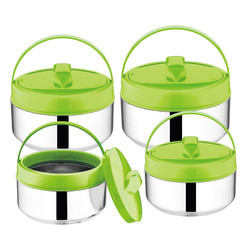 Handle Lunch Box School Office Bento 4pcs Stainless Steel Thermal Stock Pot Set